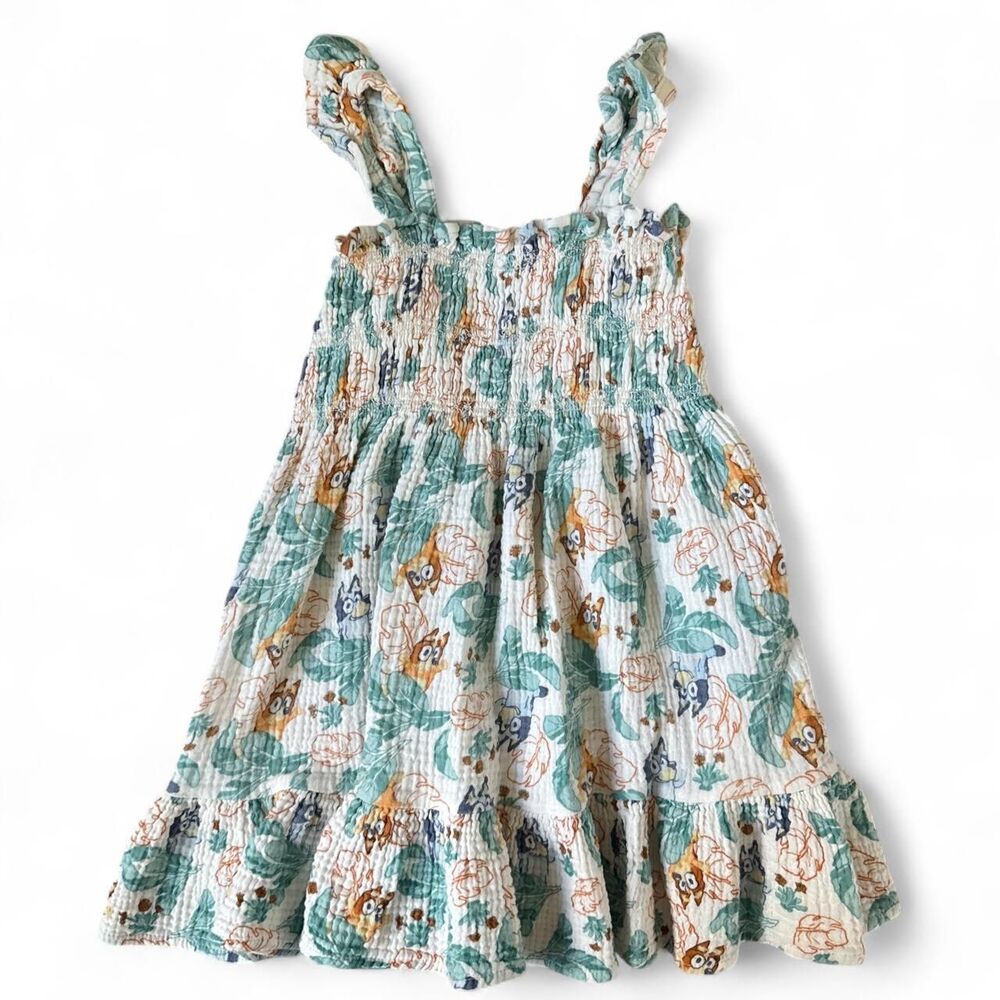 Bluey Tropical Smocked Sundress Size 3T